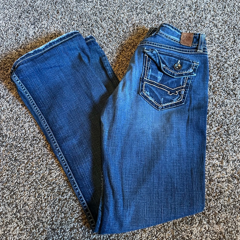 BKE Women's Dark Blue Boot Cut Jeans stretch